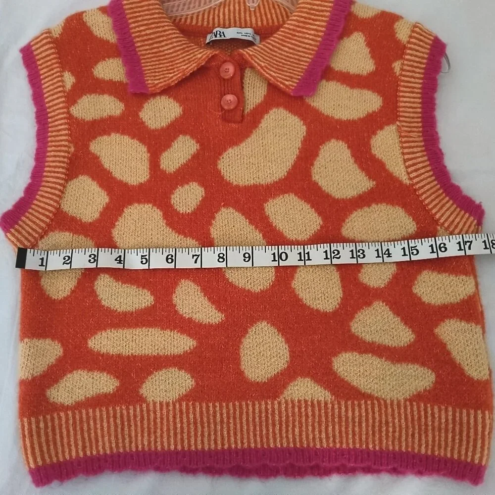 Zara  Women's Orange and Yellow Vest Size L - Picture 4 of 6